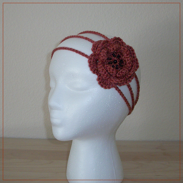 Three Strands Rose Headband