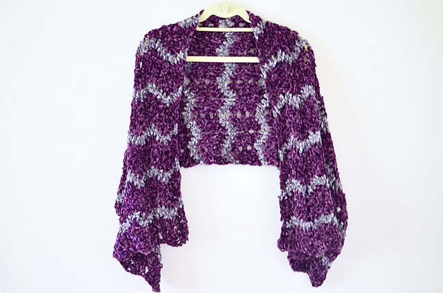 Peephole Chevron Velvet Shawl