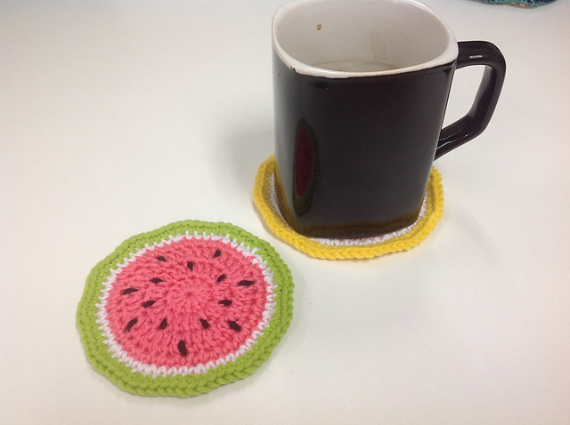 Watermelon and Grapefruit Coaster