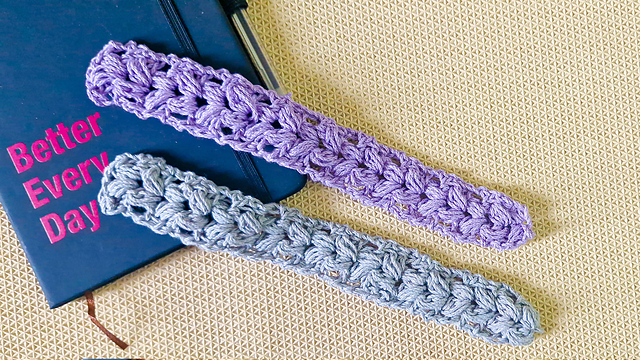 Easy Puff Stitch Bookmark