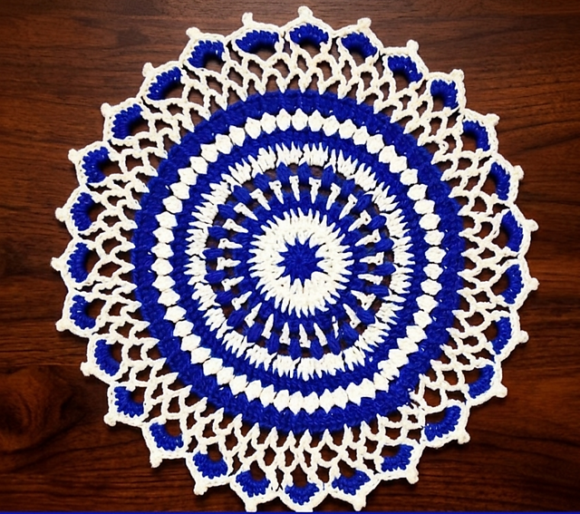 Sapphire Haze Round Doily