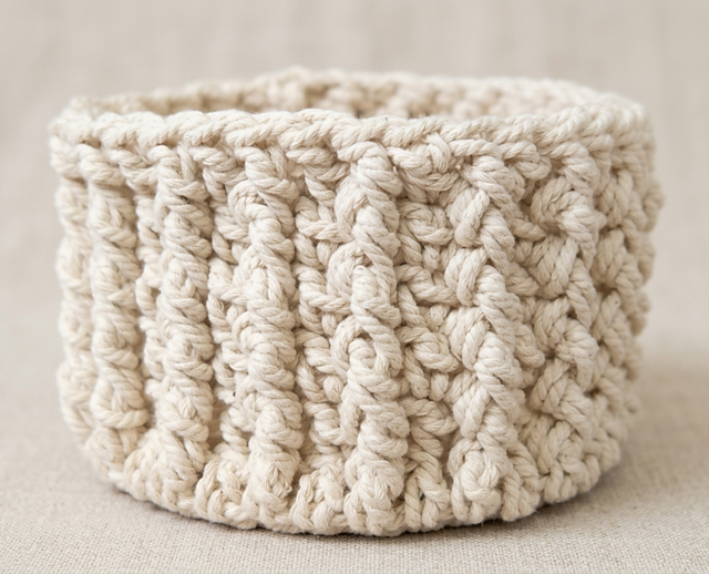 Textured Macrame Basket