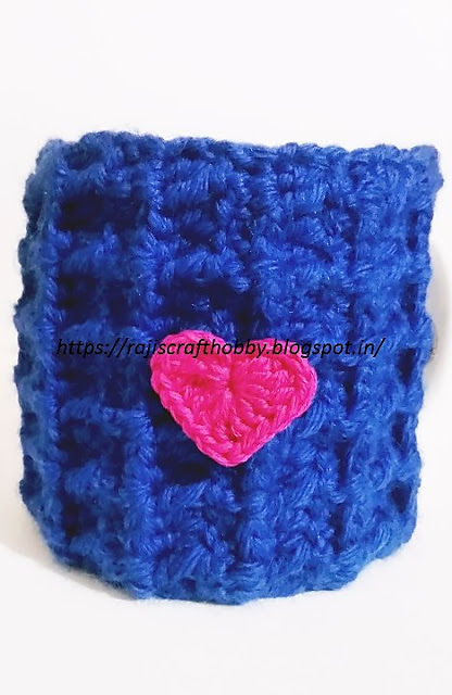 Mug Cozy with a Heart Applique