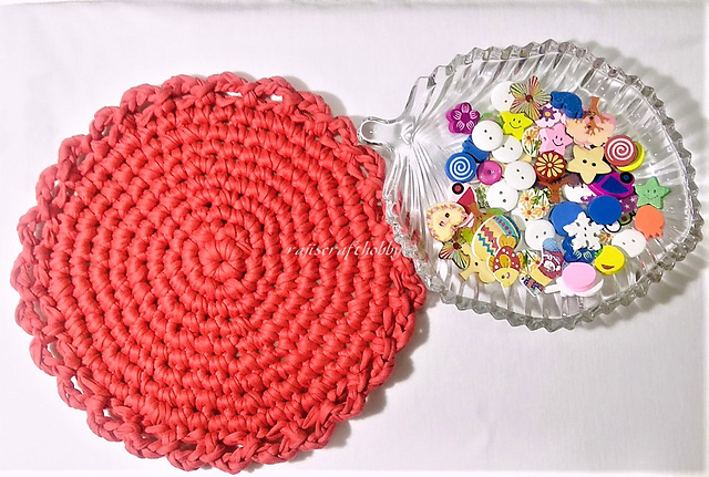 Tshirt Yarn Round Tablemat