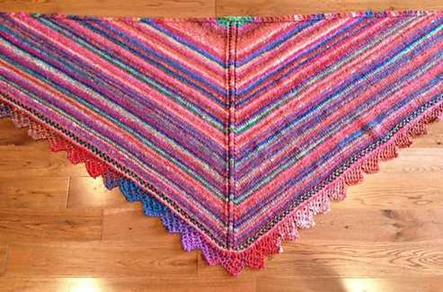 Triangle Shawl With Lacy Edge