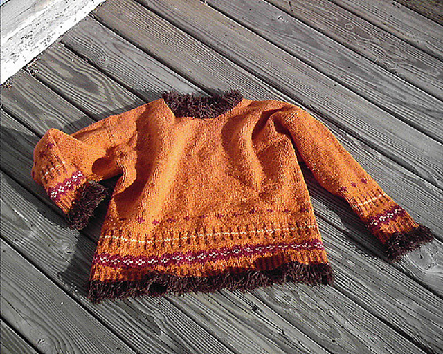 # 21 Jacquard Sweater with Edge Frills