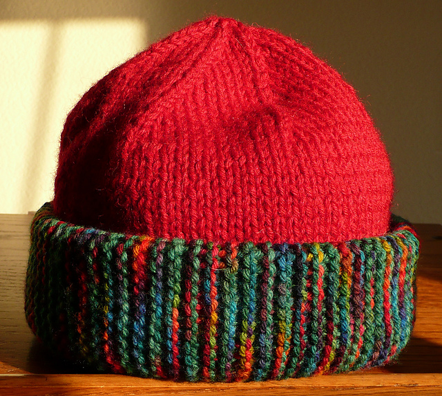 Doubly Warm Rainbow Hat