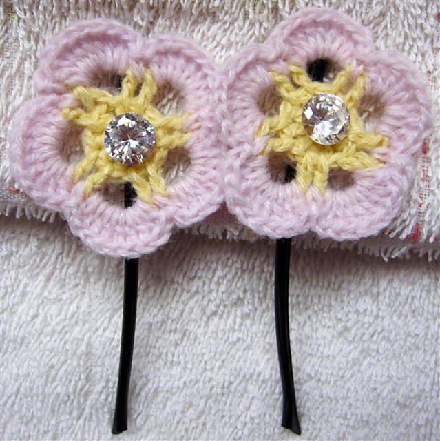 Hair-grip 2 – Peach flower