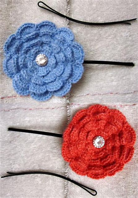 Hair-grip 8 – Big rose