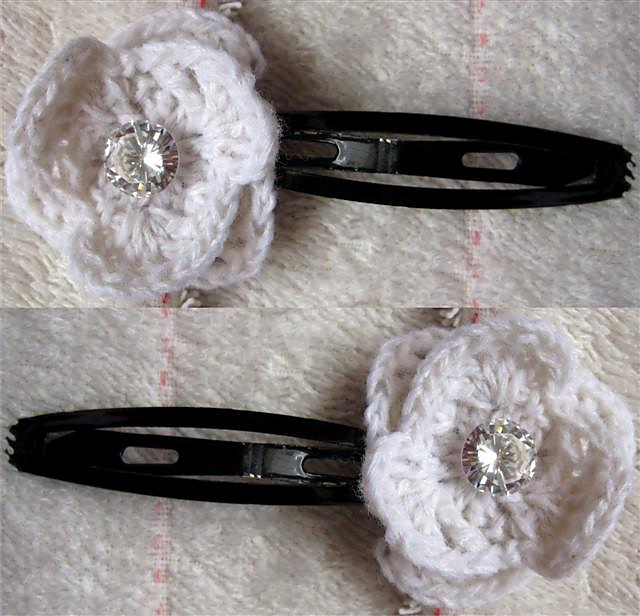 Hair-grip 9 – 3 petals 2 layers flower