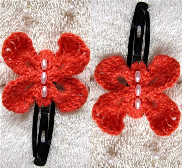 Hair-grip 14 – Red butterfly