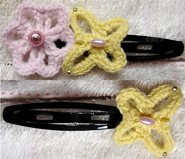 Hair-grip 16 – Flower and butterfly