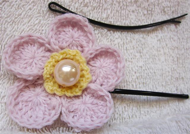 Hair-grip 18 – Peach flower 5