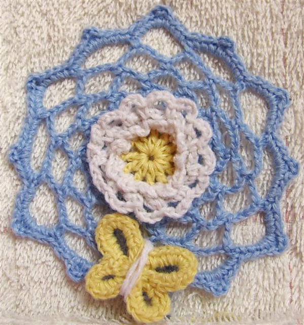 Doily 5 – Carnation and Butterfly