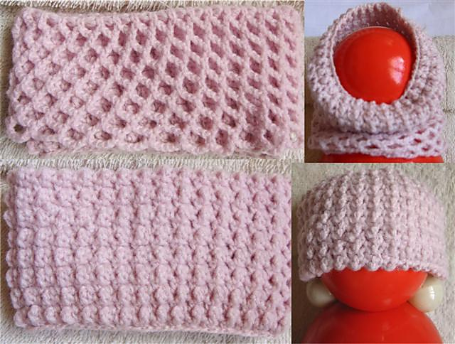 Head and Neck Warmer 1 – Pink 2 stitches