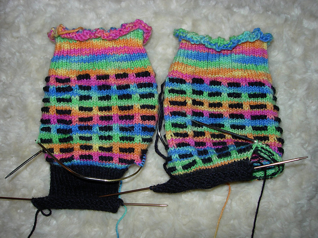 Wren's Garter Bar Slip Stitch Socks
