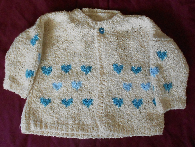 Blue Hearts Baby Sweater