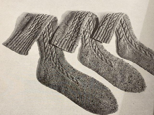 57 Men's, women's and children's high cable socks
