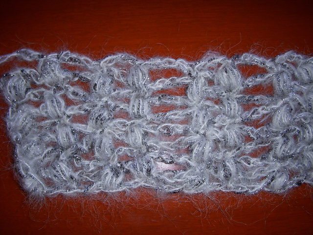 Puff Stitch Scarf with Fringe