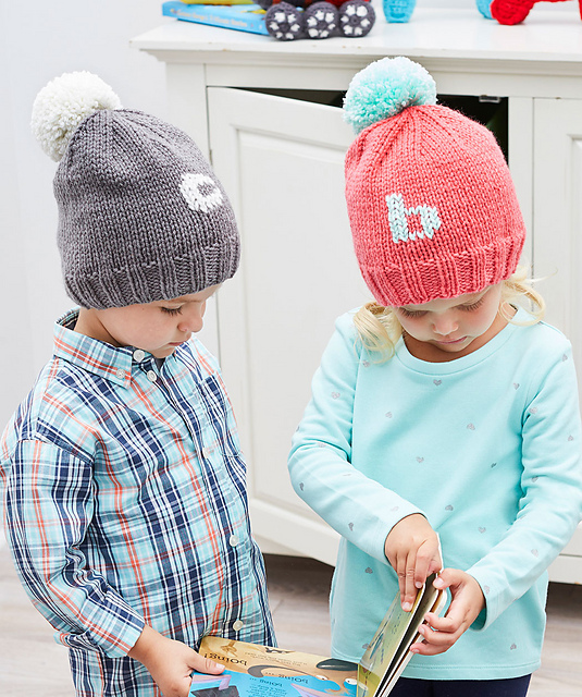 Monogram Pom Pom Hats