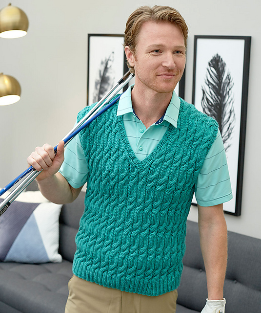 Ravelry Men's Golf Vest pattern by Cathy Payson