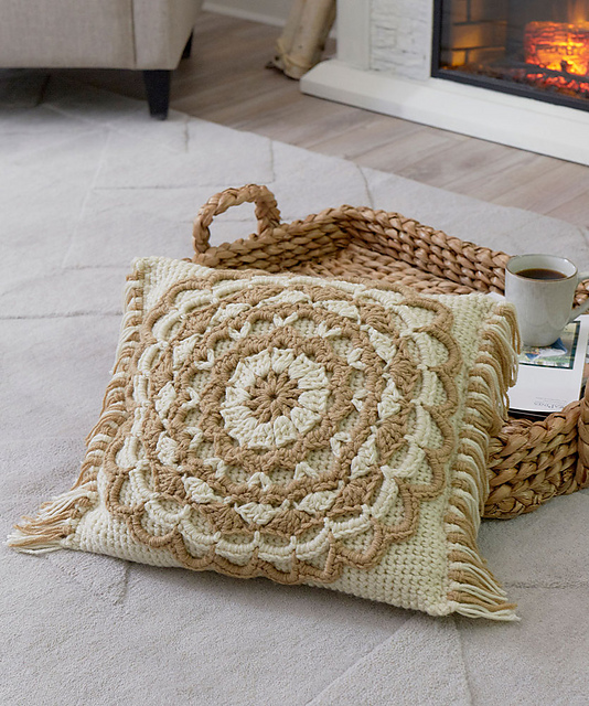 Fringed Mandala Pillow