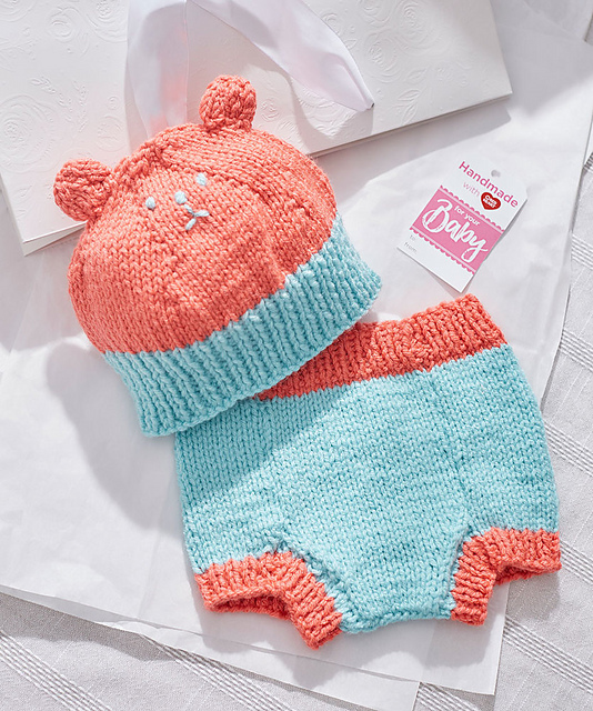 Knit Bear Hat and Diaper Cover