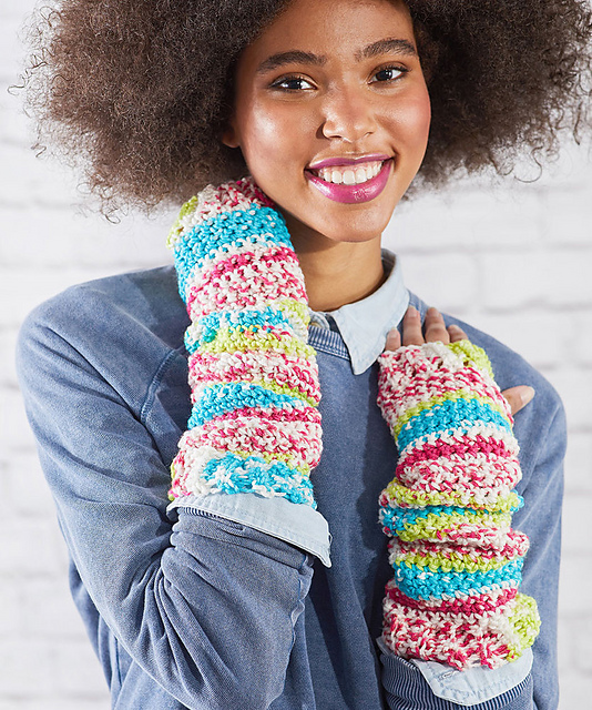 Crochet Fair Isle Arm Warmers
