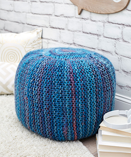 Pop of Color Knit Pouf