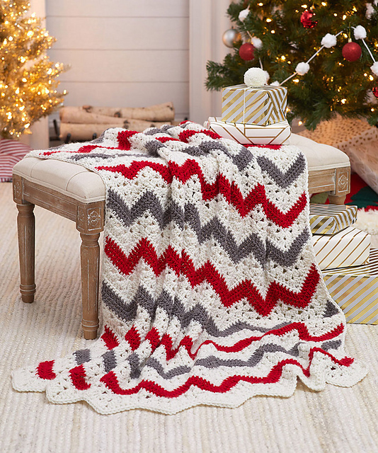 Ravelry: Holiday Ripple Throw pattern by Marianne Forrestal