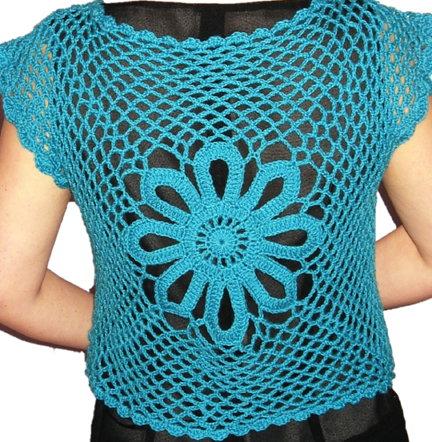 Aqua Butterfly Shrug (32” chest)