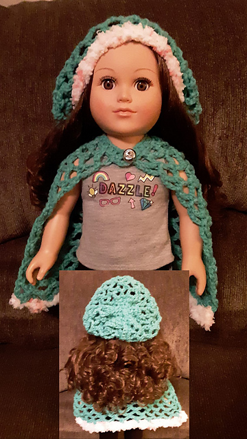 18" Doll Slouchy Beanie & Cape