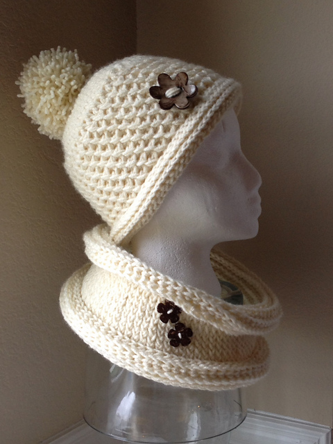 Criss Cross Pompom Hat