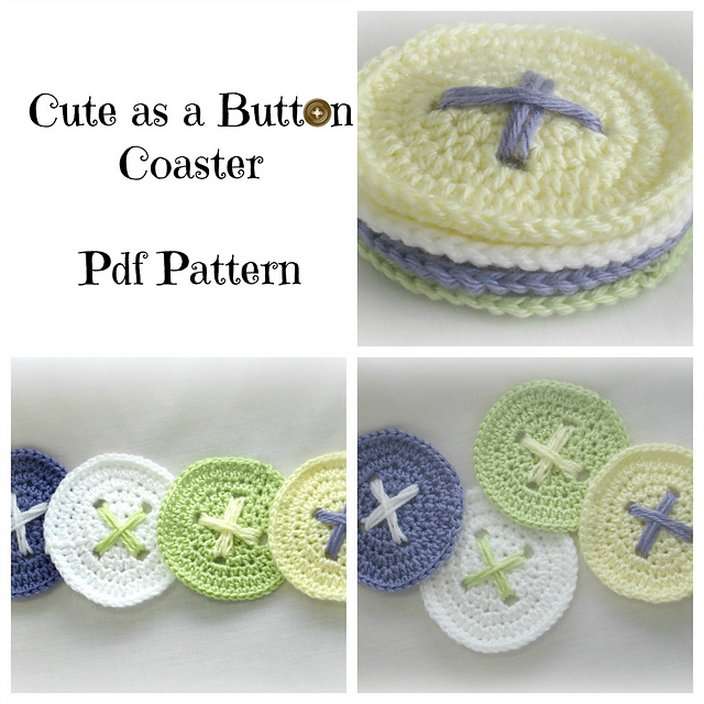 Cute as a Button Coaster