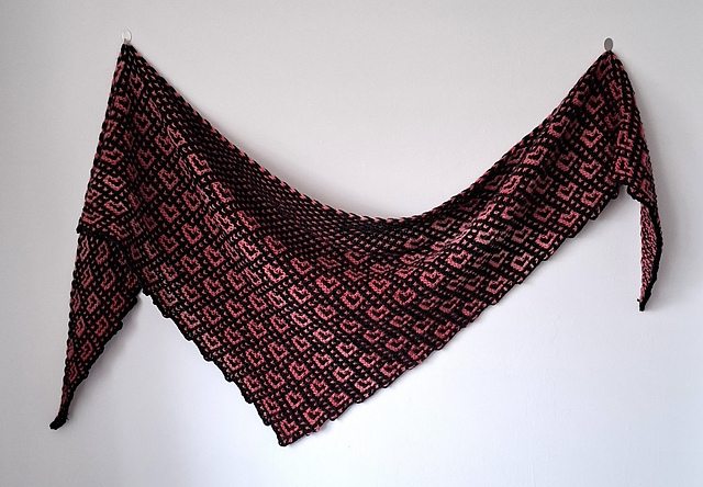 Mirror Hearts shawl