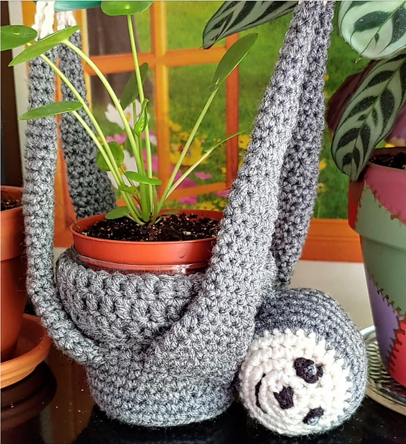 Ravelry: Crochet sloth plant holder pattern by Cheryl Ackerman