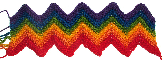 Sharp Peaked High Ribbed Crochet Chevron