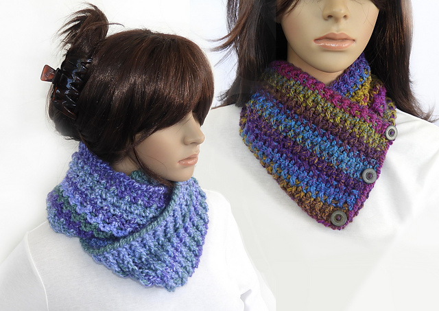 Button & Simple Infinity scarves