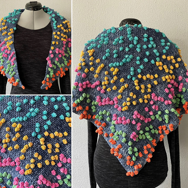 Ravelry: Gehaakte bobbel float shawl omslagdoek pattern by Renske Creatief