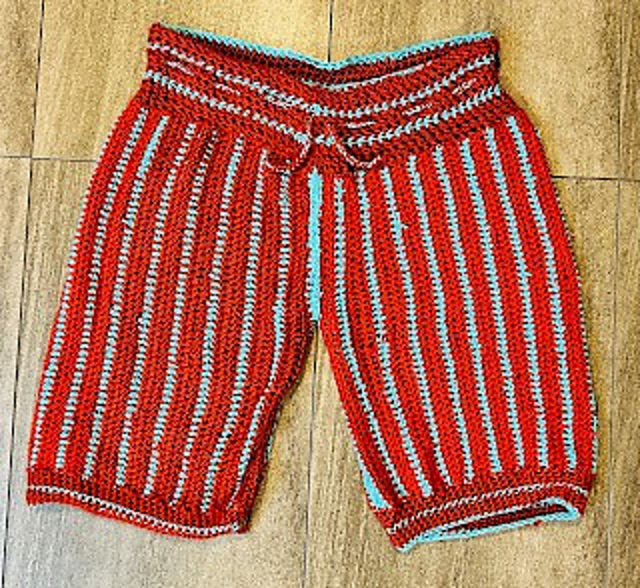A Pair Of Striped Woven Shorts