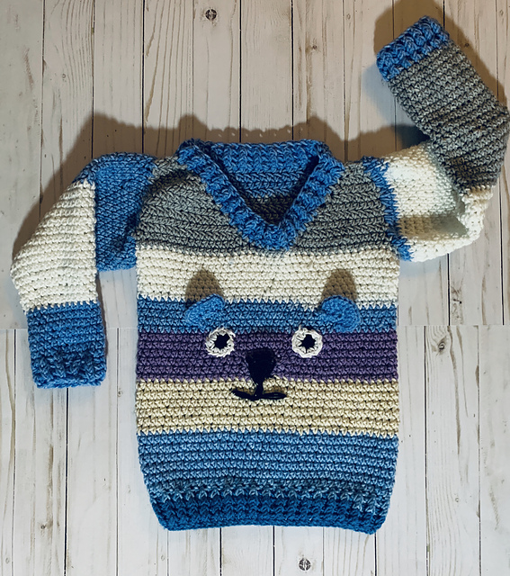 Crochet Scrap Yarn Child Sweater