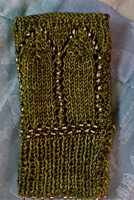 Beads and Lace Fingerless Mittens