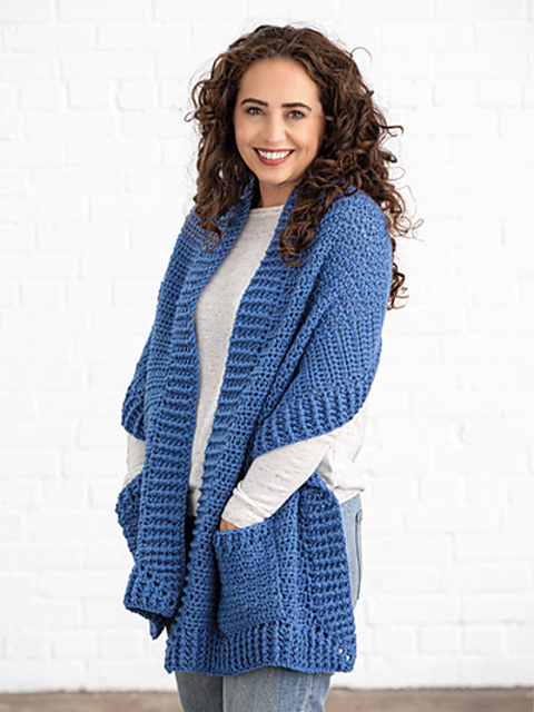 Rainy Day Blues Pocket Shawl