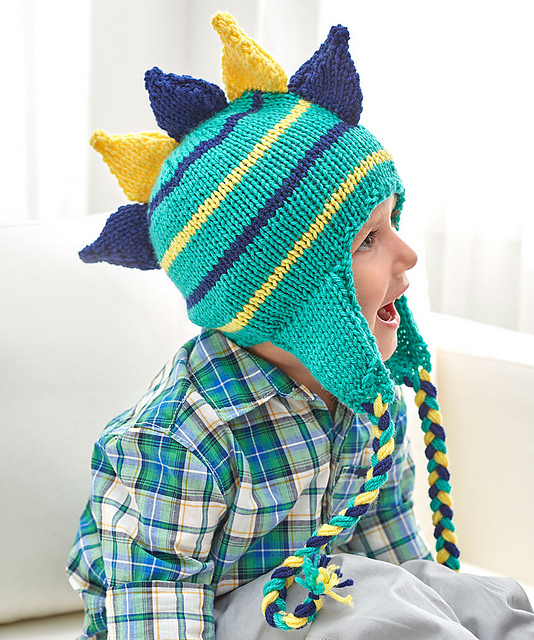 Dino Stripes Knit Hat