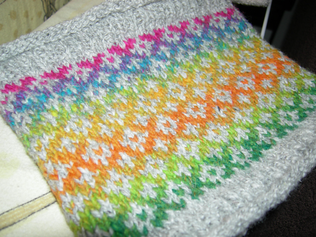 first fairisle anything (cowl / headband)