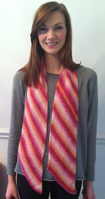 Luxury Silk DK Diagonal Striped Scarf