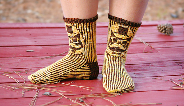 Moustached Cat Socks