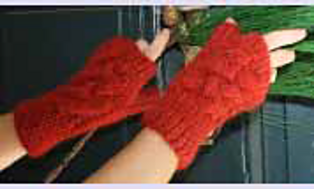 Basket Cable Wrist Warmers
