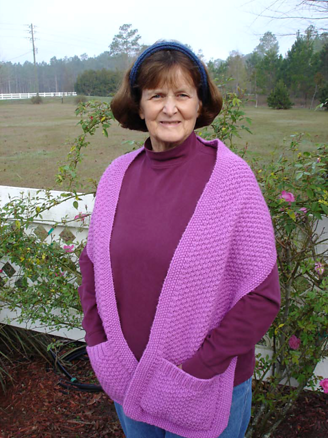 Double Moss Pocket Shawl