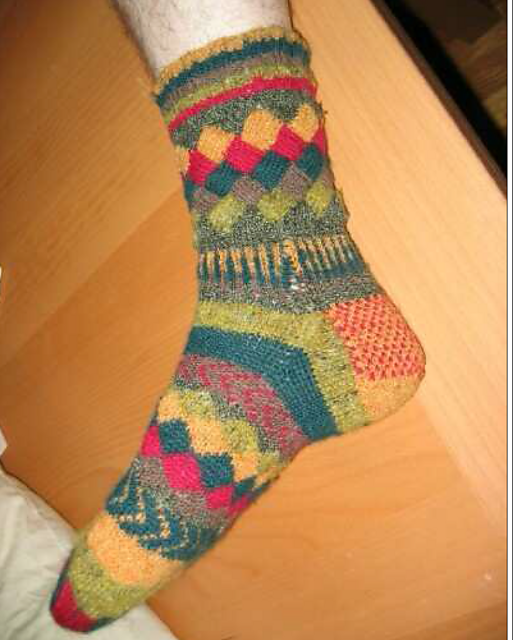 Multi-Colored Entrelac Socks